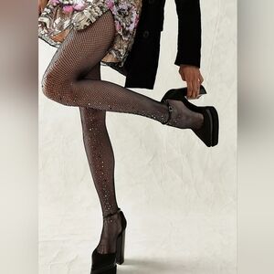 Free People Sparkle Fishnet Tights NWT